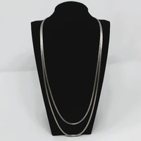 D'Orlan Silver-Plated Two Strand Flat Chain Necklace 24"