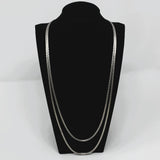 D'Orlan Silver-Plated Two Strand Flat Chain Necklace 24"
