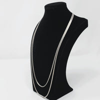 D'Orlan Silver-Plated Two Strand Flat Chain Necklace 24"