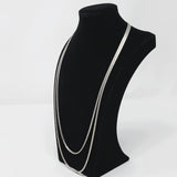 D'Orlan Silver-Plated Two Strand Flat Chain Necklace 24"