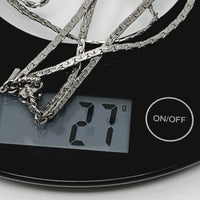 D'Orlan Silver-Plated Two Strand Flat Chain Necklace 24"
