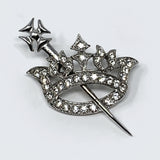 Ora Sceptre and Crown Rhinestone Brooch
