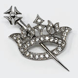 Ora Sceptre and Crown Rhinestone Brooch