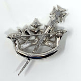 Ora Sceptre and Crown Rhinestone Brooch