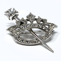 Ora Sceptre and Crown Rhinestone Brooch