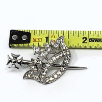 Ora Sceptre and Crown Rhinestone Brooch