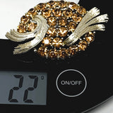 Lisner Rhinestone Silver Tone Brooch
