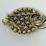 Lisner Rhinestone Silver Tone Brooch