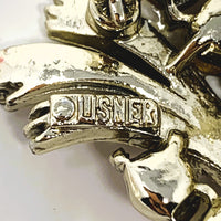 Lisner Rhinestone Silver Tone Brooch