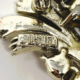 Lisner Rhinestone Silver Tone Brooch