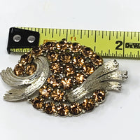 Lisner Rhinestone Silver Tone Brooch