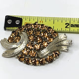Lisner Rhinestone Silver Tone Brooch