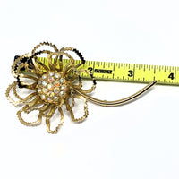 Sarah Coventry Gold Plated Aurora Borealis Flower Brooch