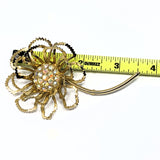 Sarah Coventry Gold Plated Aurora Borealis Flower Brooch