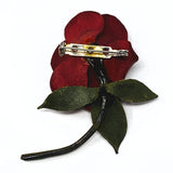 Made in Canada Leather Rose Brooch