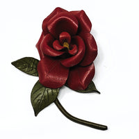 Made in Canada Leather Rose Brooch