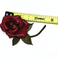 Made in Canada Leather Rose Brooch