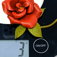 Made in Canada Leather Rose Brooch