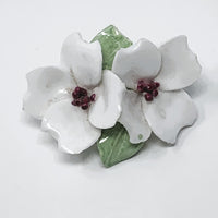 Denton Porcelain Dogwood Flower Brooch