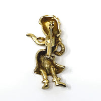 Gold Tone Hawaiian Hula Girl Dancing Brooch