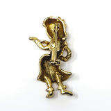 Gold Tone Hawaiian Hula Girl Dancing Brooch