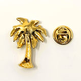 Nina Ricci Palm Tree Enamelled Pin Brooch Rhinestones