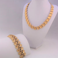 Coro Francois Gold Leaf Choker Necklace and Bracelet
