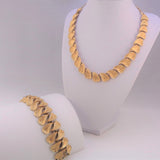 Coro Francois Gold Leaf Choker Necklace and Bracelet
