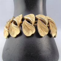Coro Francois Gold Leaf Choker Necklace and Bracelet