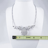 Coro Silver-Tone Clear Rhinestone Necklace