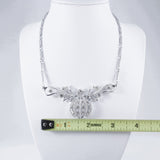Coro Silver-Tone Clear Rhinestone Necklace