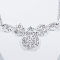 Coro Silver-Tone Clear Rhinestone Necklace