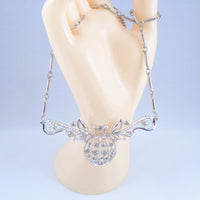 Coro Silver-Tone Clear Rhinestone Necklace