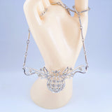 Coro Silver-Tone Clear Rhinestone Necklace