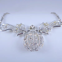 Coro Silver-Tone Clear Rhinestone Necklace