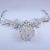 Coro Silver-Tone Clear Rhinestone Necklace