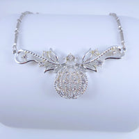 Coro Silver-Tone Clear Rhinestone Necklace