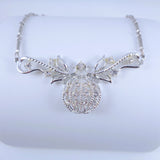 Coro Silver-Tone Clear Rhinestone Necklace