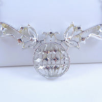Coro Silver-Tone Clear Rhinestone Necklace
