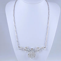 Coro Silver-Tone Clear Rhinestone Necklace