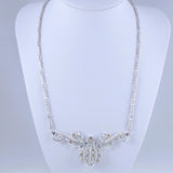 Coro Silver-Tone Clear Rhinestone Necklace