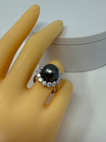 Tahitian Pearl and Diamond Ring