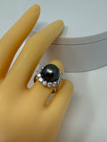 Tahitian Pearl and Diamond Ring