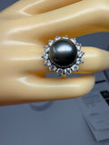 Tahitian Pearl and Diamond Ring