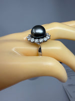 Tahitian Pearl and Diamond Ring