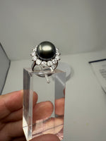 Tahitian Pearl and Diamond Ring