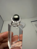 Tahitian Pearl and Diamond Ring