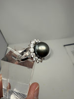 Tahitian Pearl and Diamond Ring