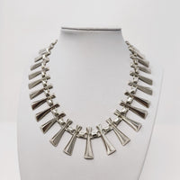 Silver Modernist Designer Necklace Size 13" - 16"