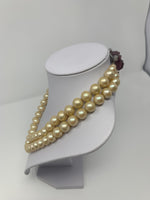 Les Bernard Faux Pearl Choker Necklace